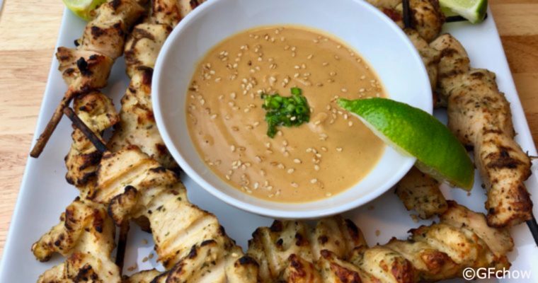Chicken Skewers with Spicy Satay Sauce