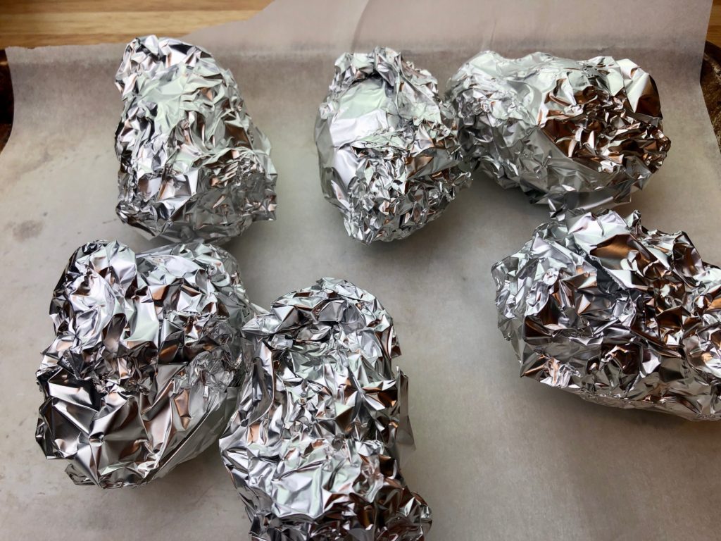 foil-wrapped beets for roasting