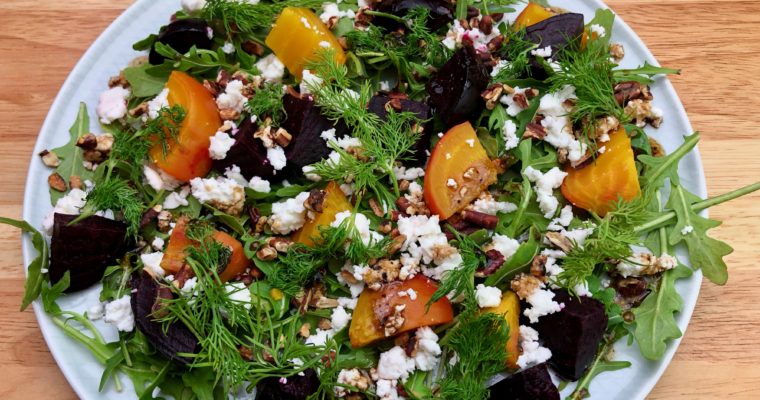 Roasted Beet Salad with Feta and Toasted Pecans