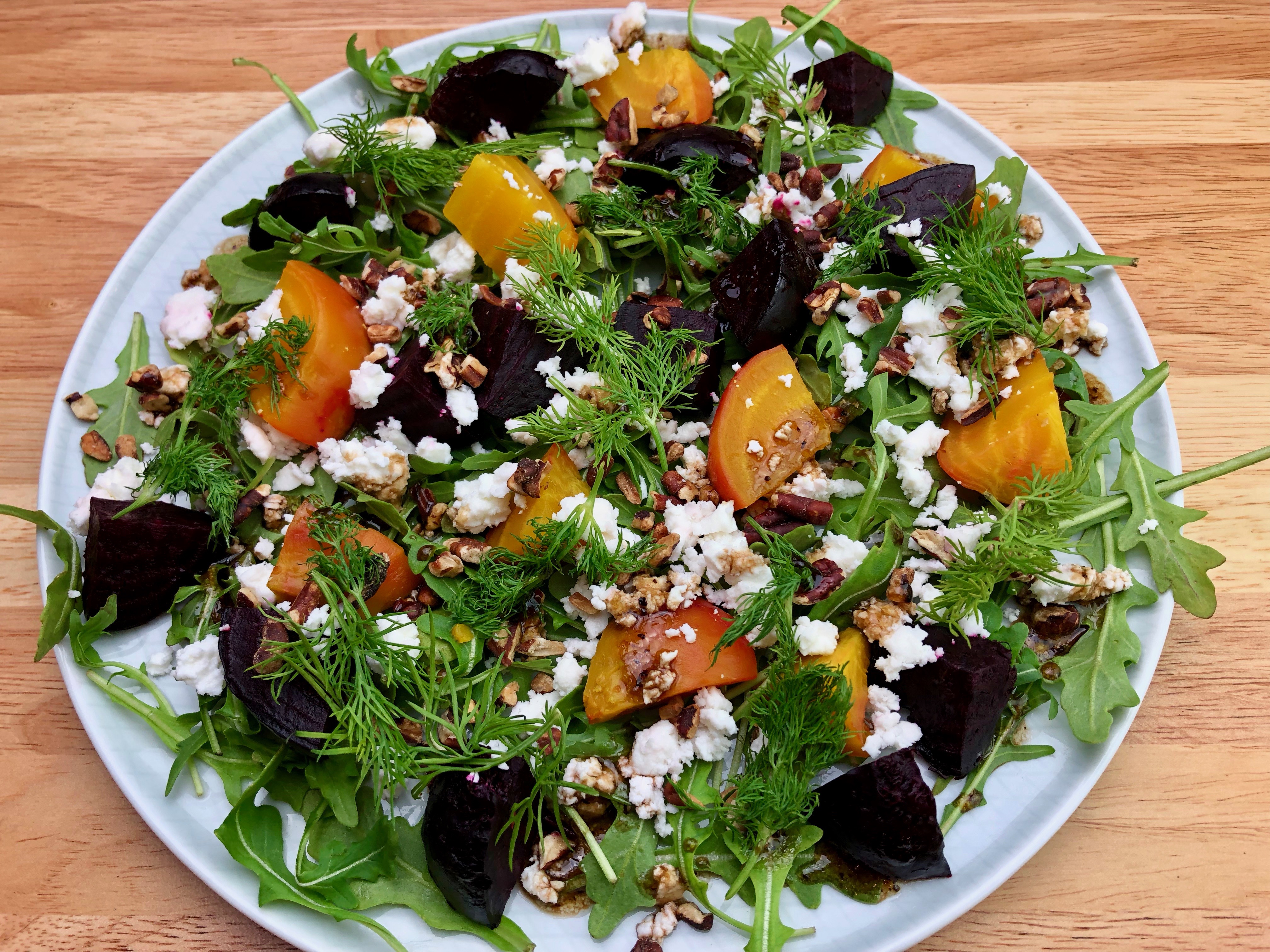 Roasted Beet Salad with Feta and Toasted Pecans