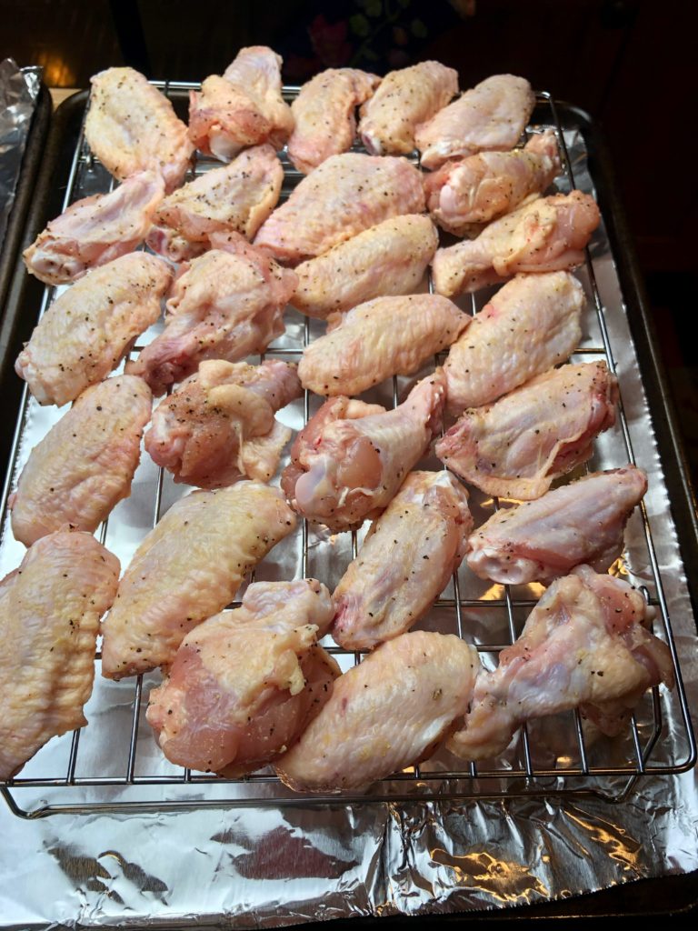wing preparation for baking with wire racks