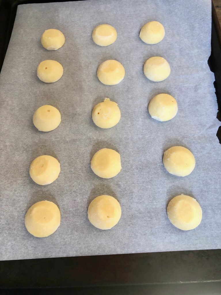 Brazi Bites in a single layer on a lined tray