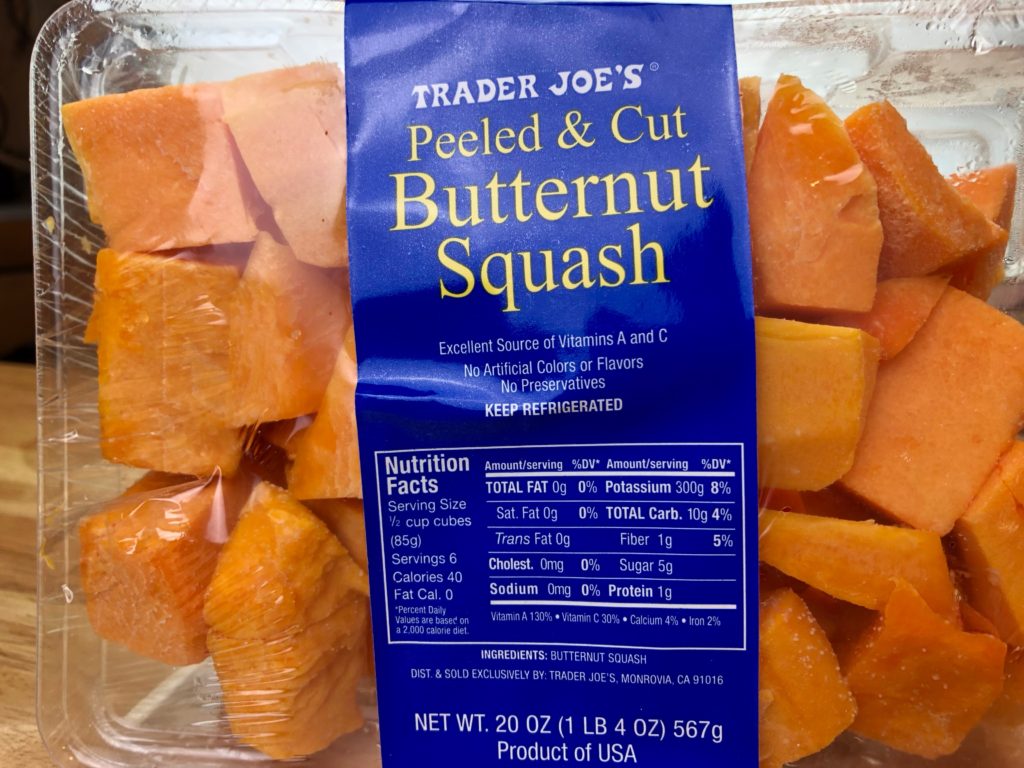 butternut squash pre-cut cubes from Trader Joe's