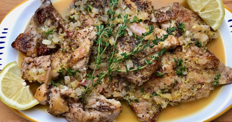 Spice-Rubbed Chicken with Lemon-Shallot Sauce