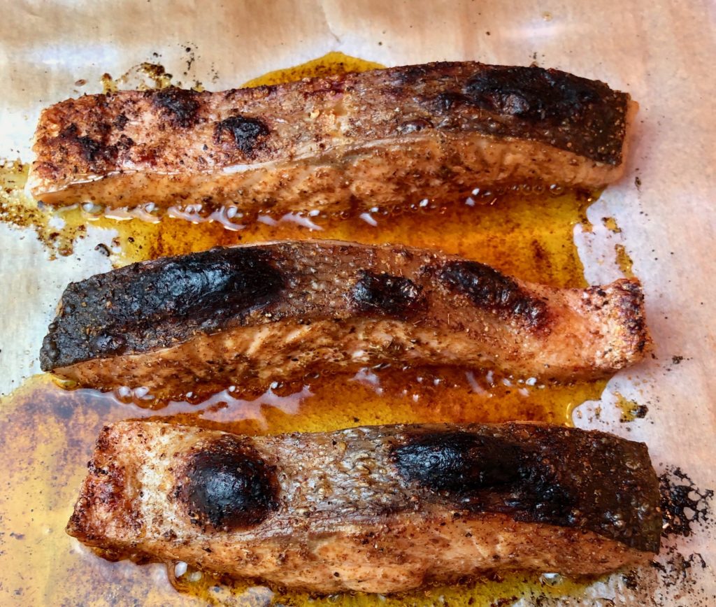 broiled cumin-spiced salmon filets