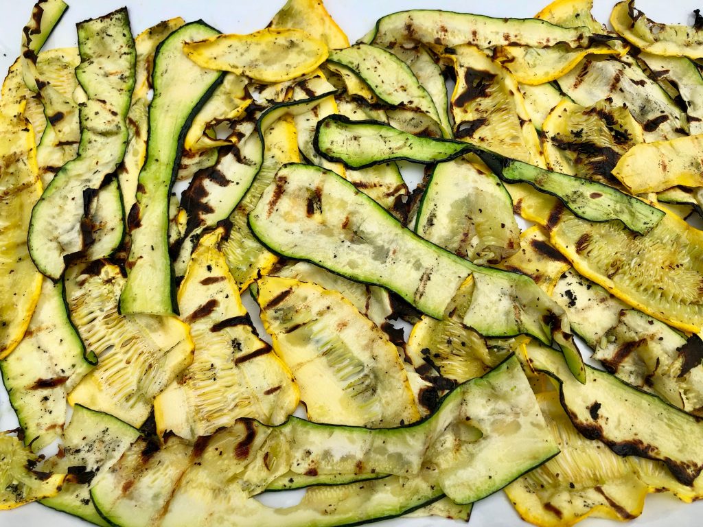 completed grilling of all zucchini and squash slices