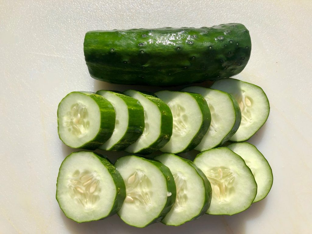 cucumbers sliced into discs