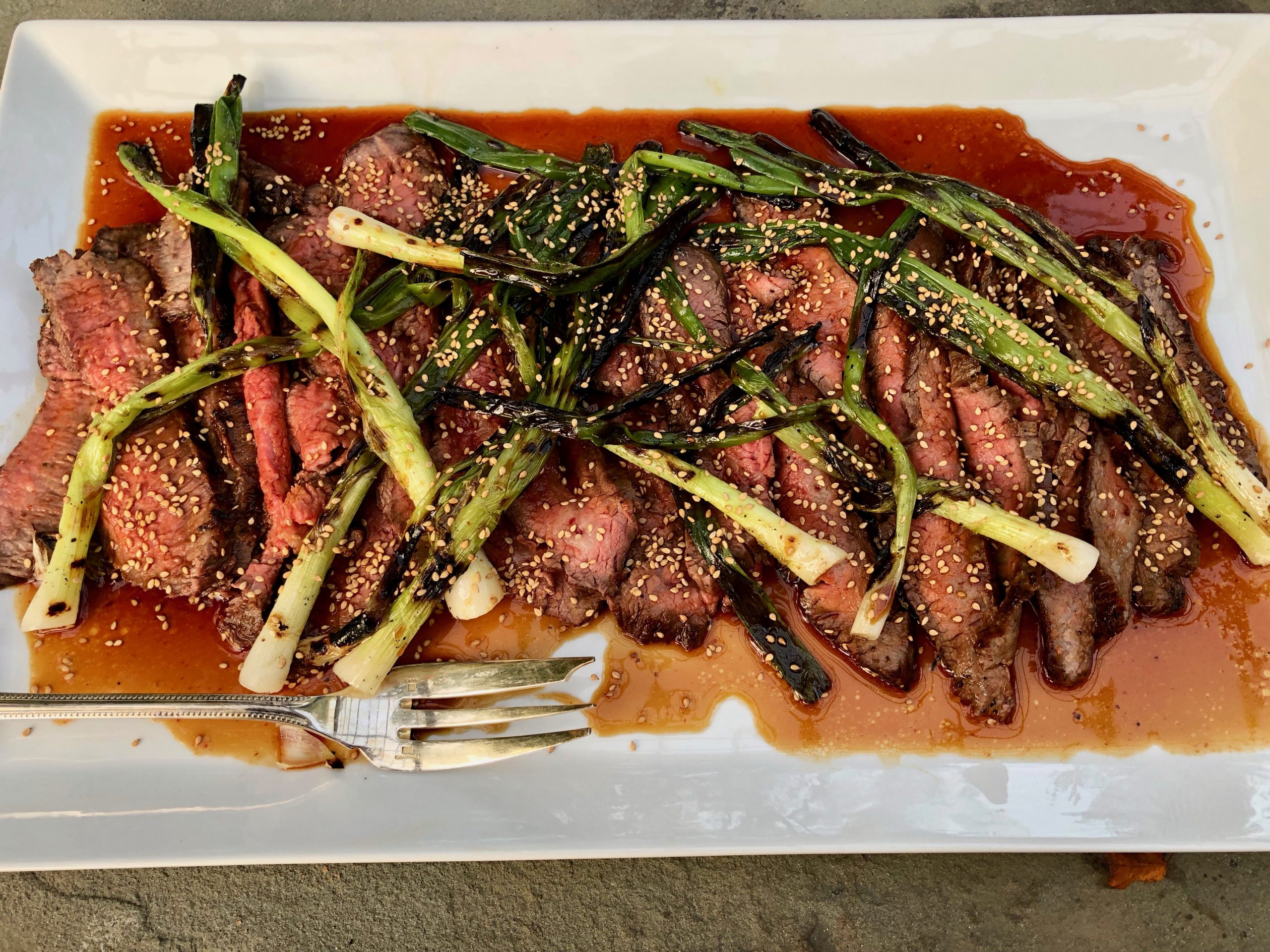 Grilled Flank Steak and Scallions with Soy-Mirin Sauce – Gluten Free