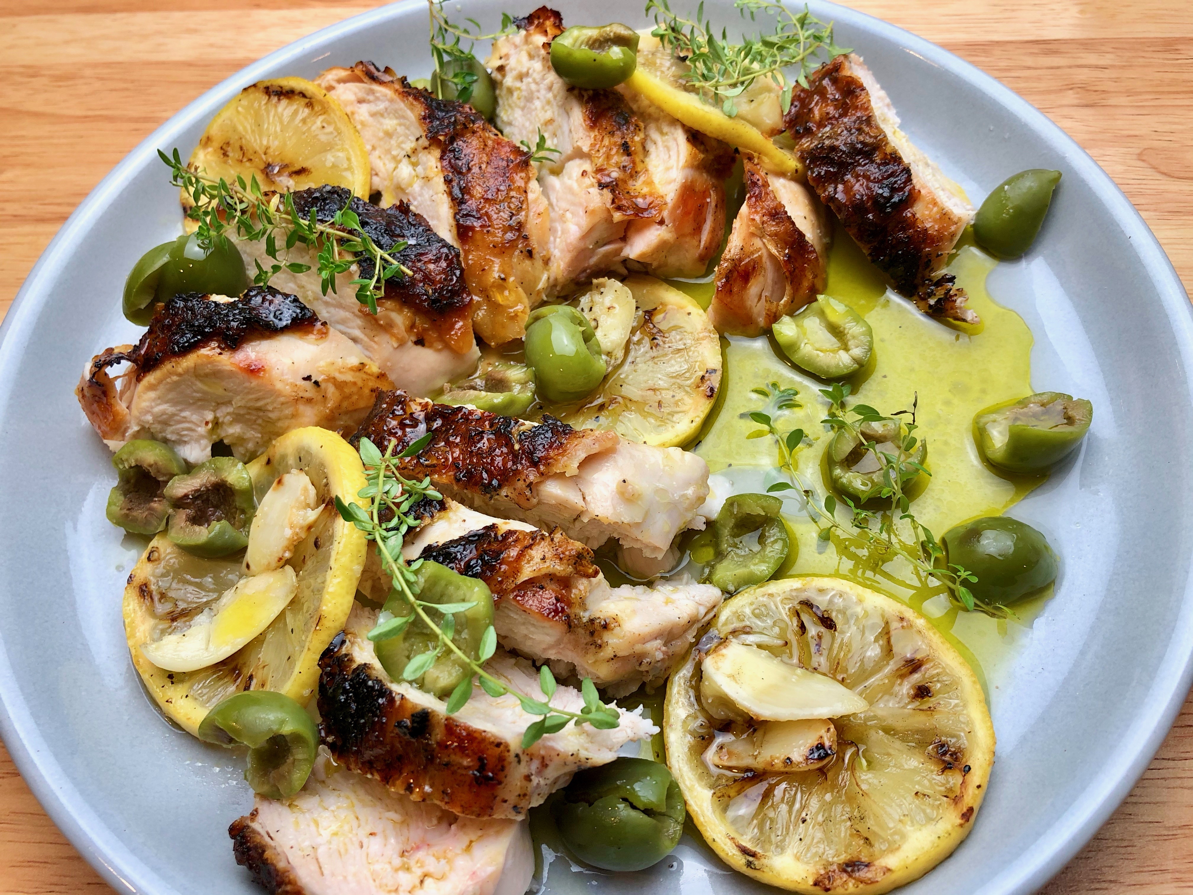 Mediterranean Grilled Chicken With Lemon And Olives Gfchow