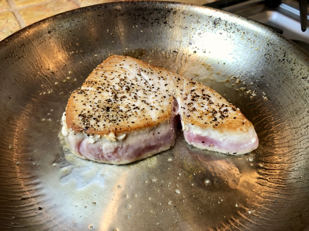 seasoned tuna cooked on both sides