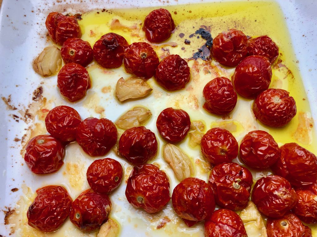 roasted cherry tomatoes cooling