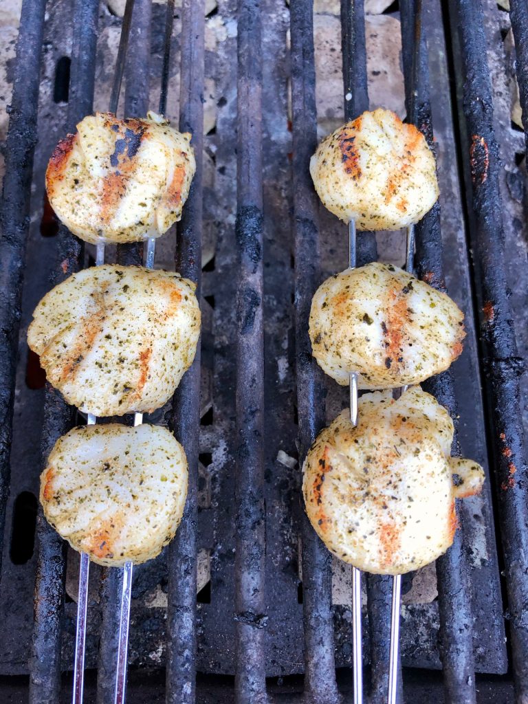 grilling other side of scallops