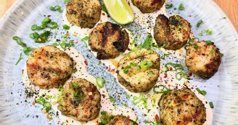 Grilled Scallops with Nori and Lime Mayo