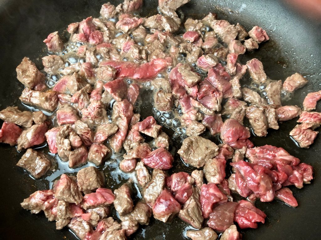 cooked chopped steak