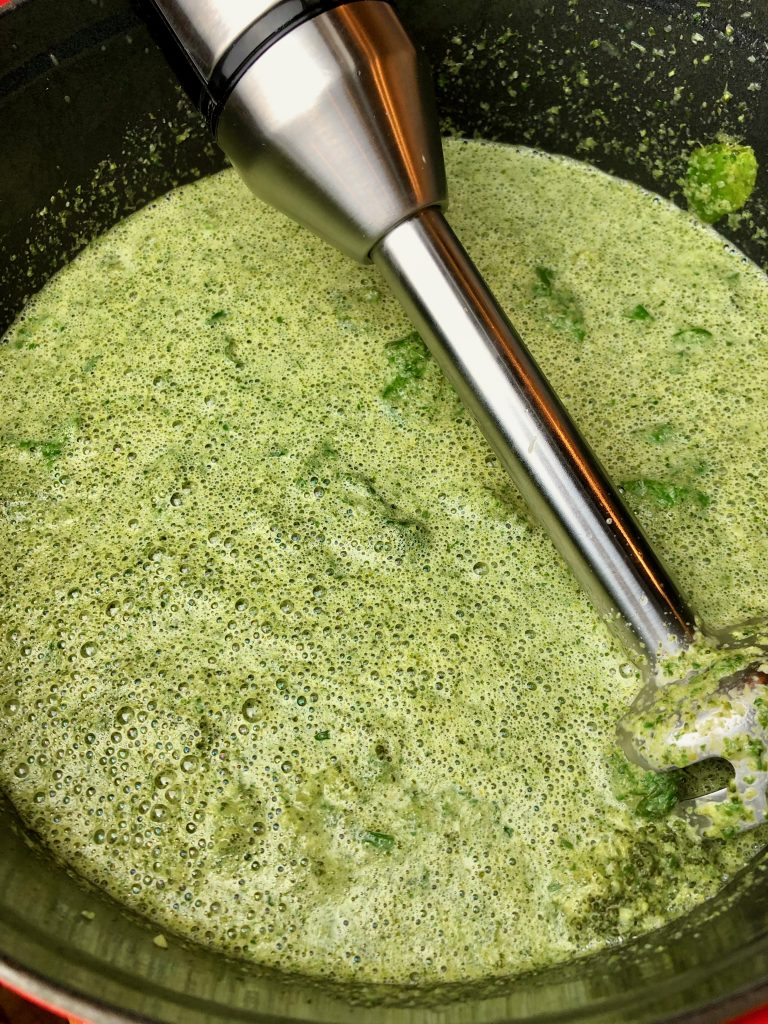 immersion blend soup into a smooth puree