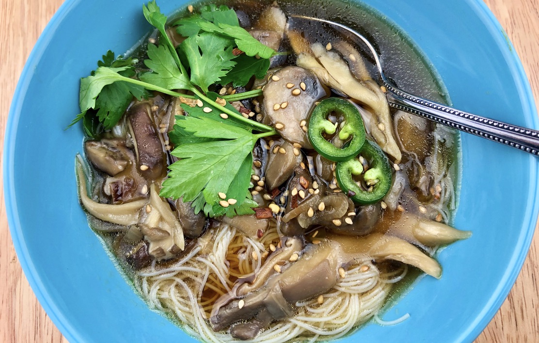 Asian Mushroom and Herb Noodle Soup