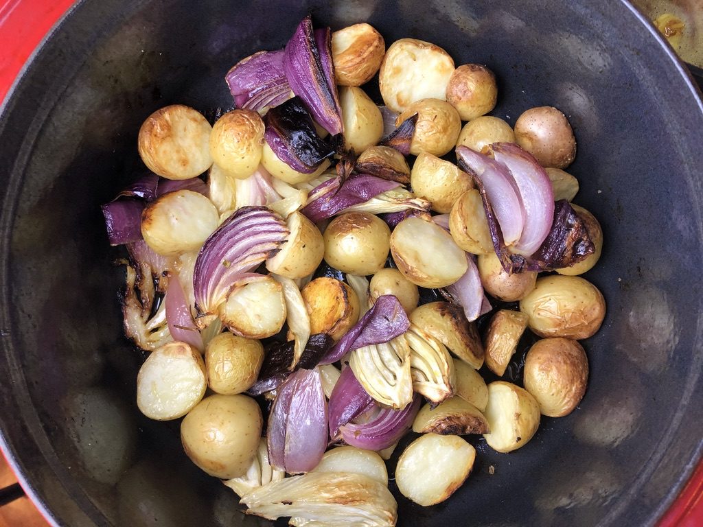 roasted onion, fennel and potato