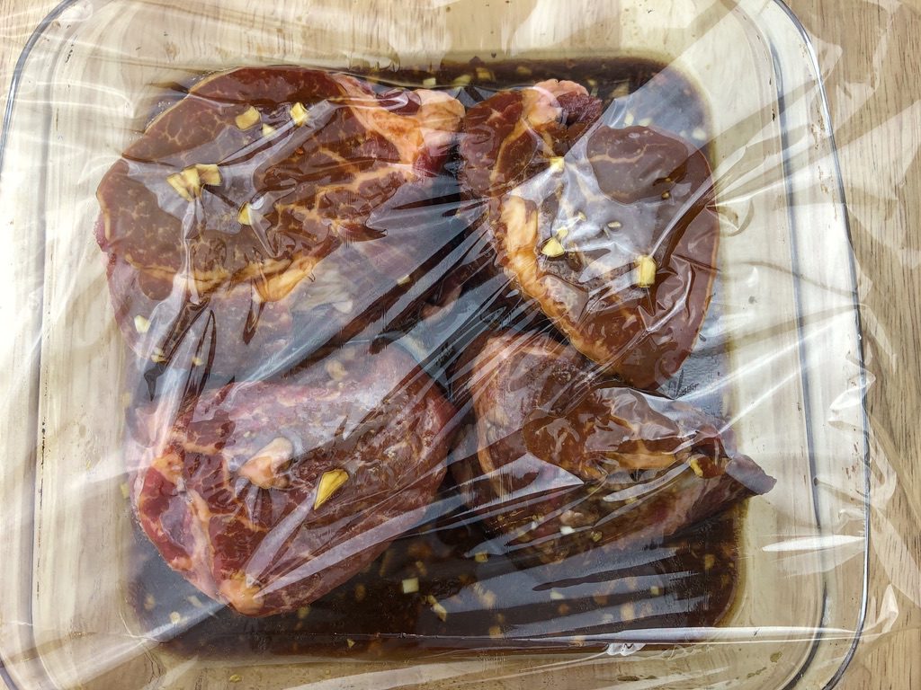 cover filets with plastic wrap while marinating