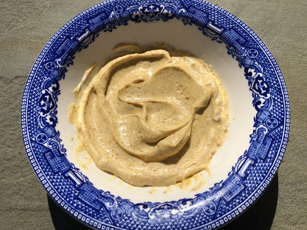 curry mayo mixed together