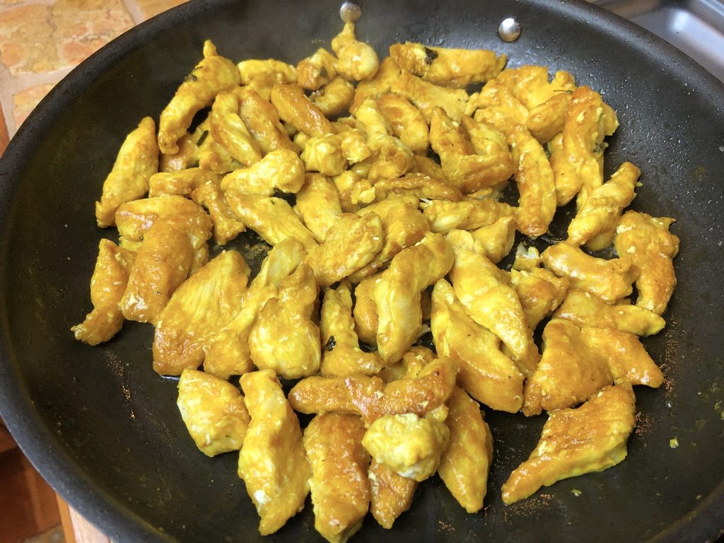 turn chicken pieces and finish cooking, another 2-3 minutes