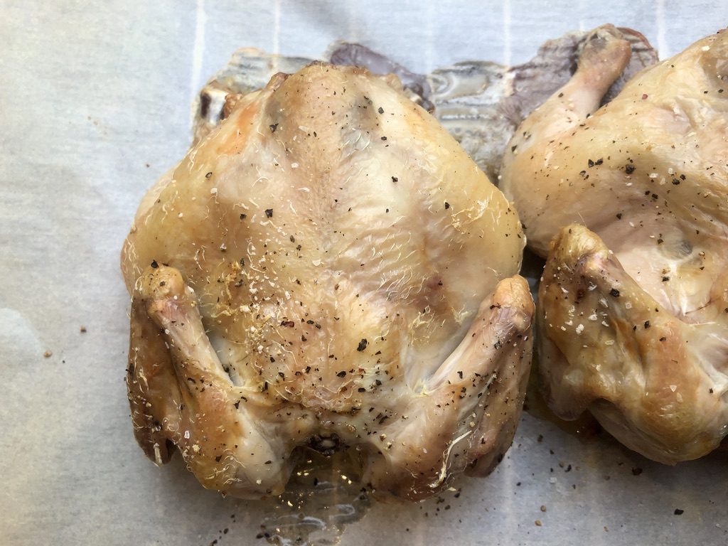 cooked cornish hens before applying glaze