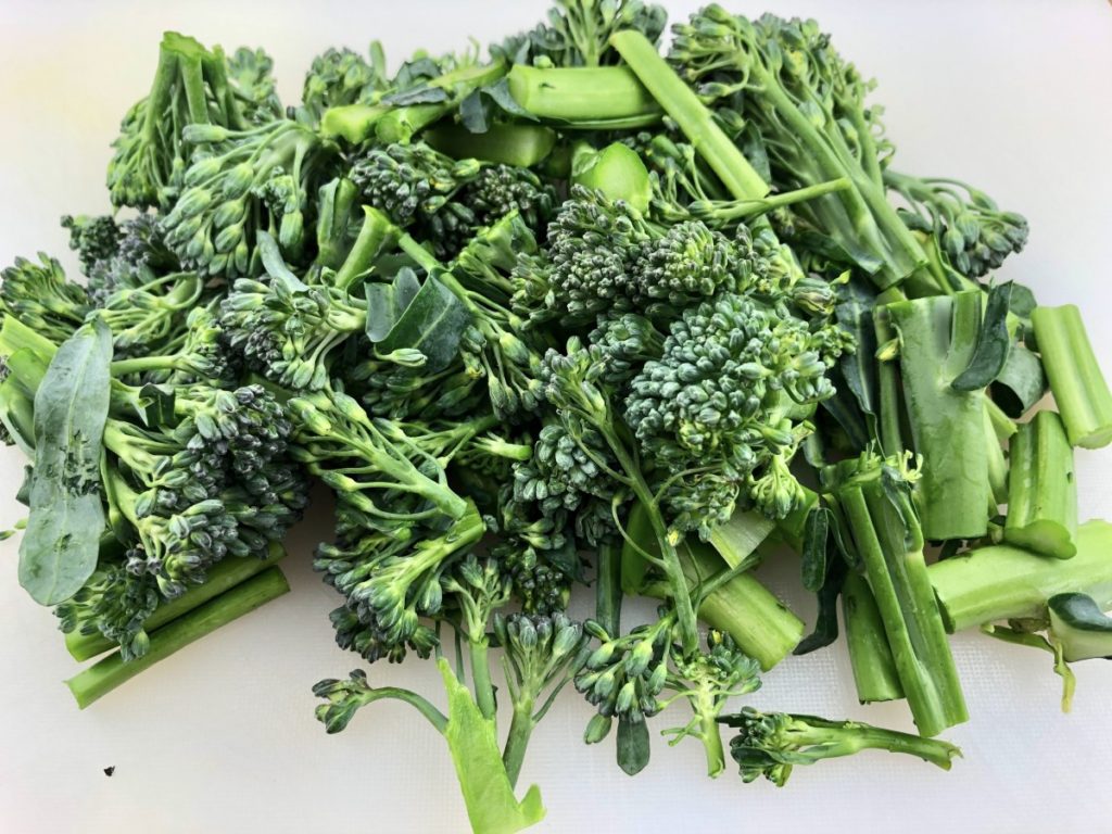 broccolini spears cut into 4 pieces