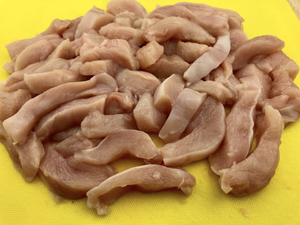 boneless chicken breasts cut into strips