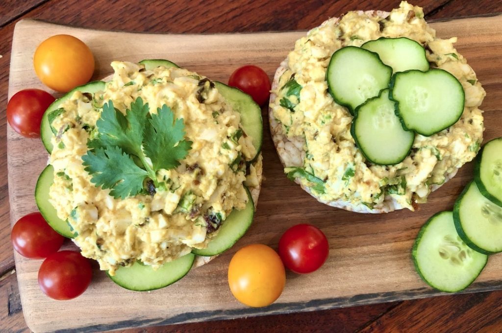 Curried Egg Salad with Currants, Chives, and Cucumbers
