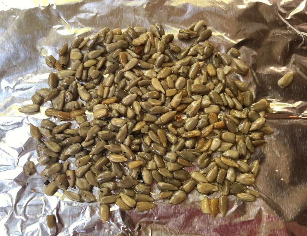 toasted sunflower seeds in olive oil