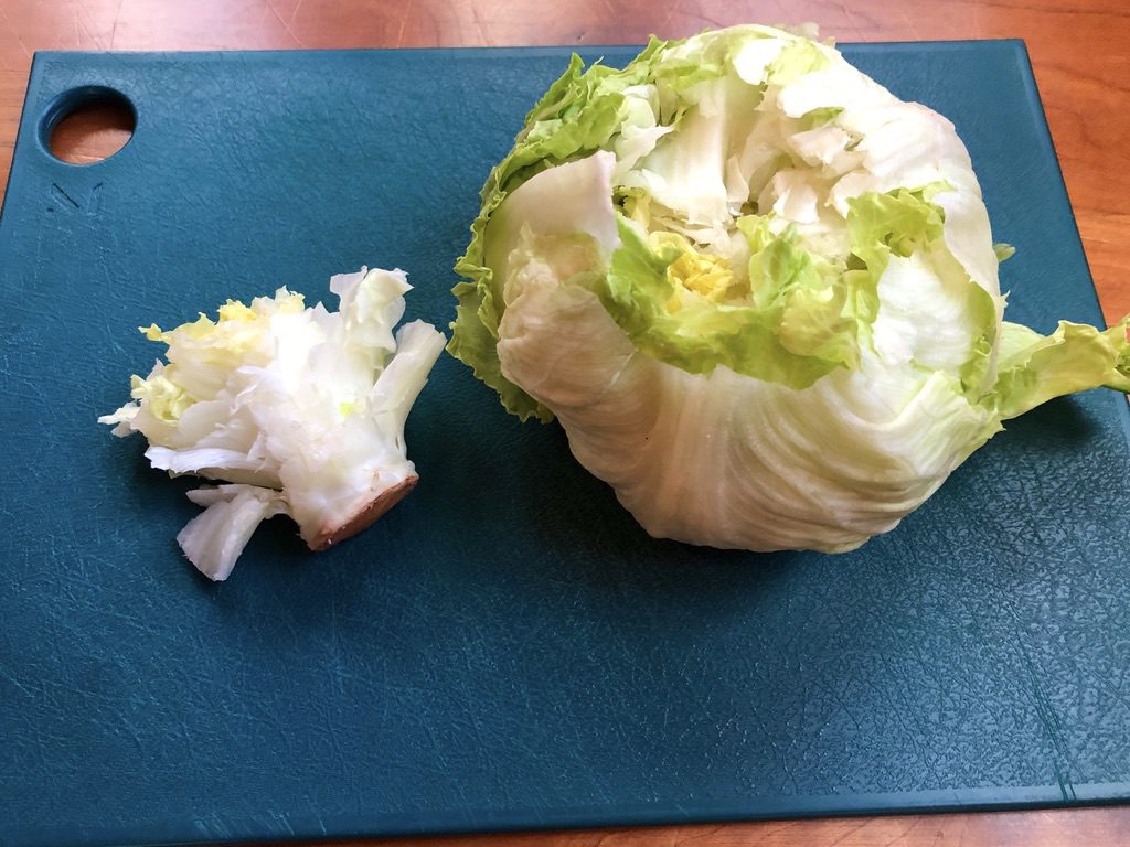 iceberg lettuce with core removed