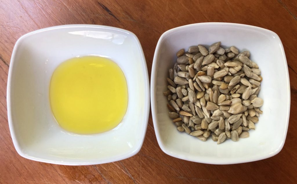 sunflower seeds and olive oil