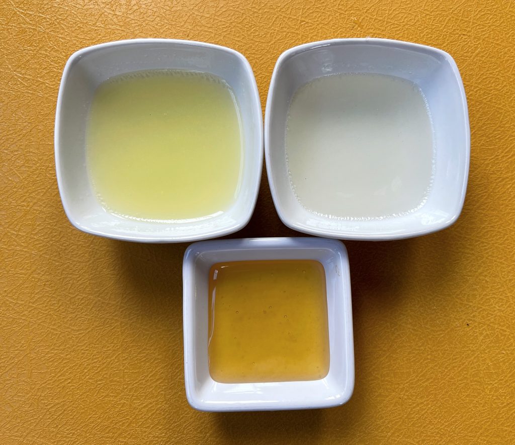 lemon juice, vinegar, and honey