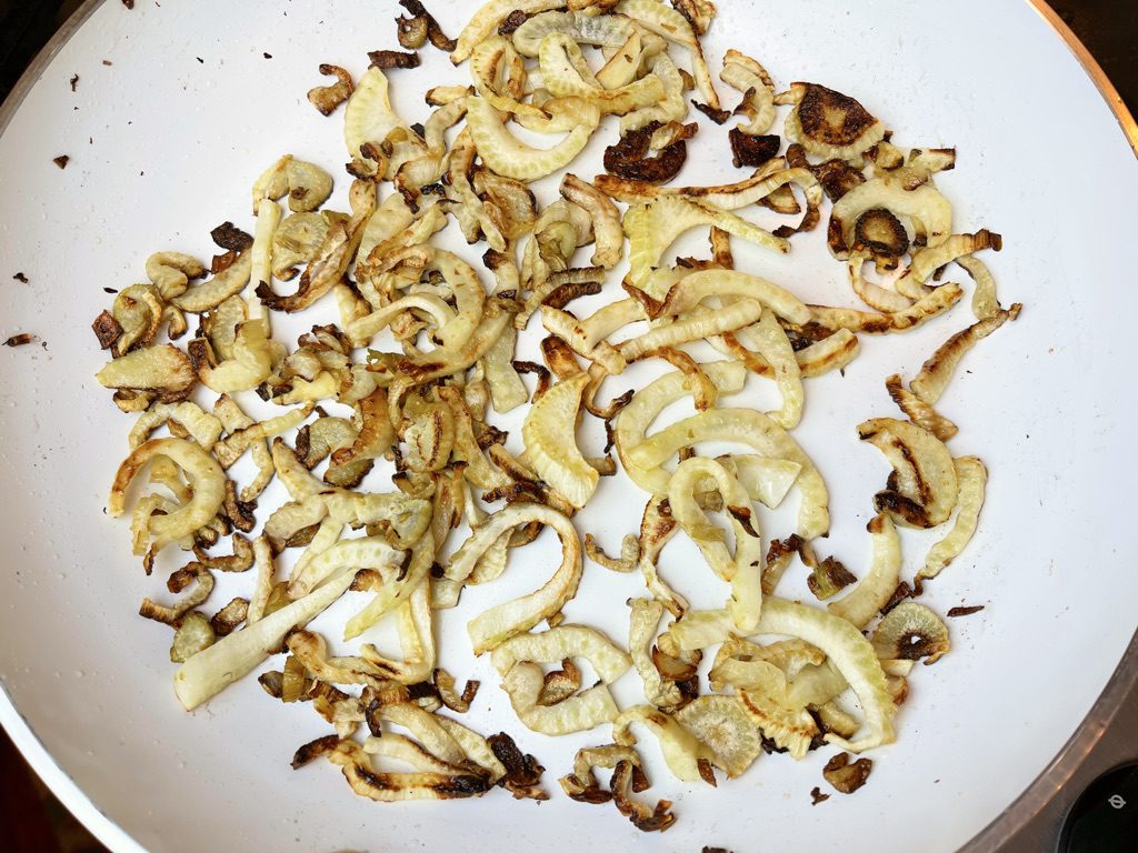 caramelized fennel after 45 minutes of cooking