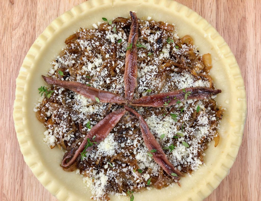 onion tart with anchovies