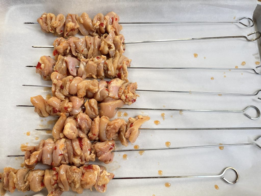 Skewered: Sambal chicken skewers