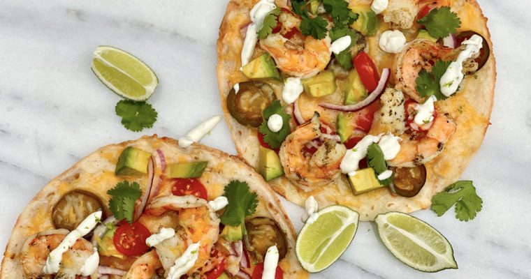 Open-Faced Shrimp Quesadilla-Gluten Free
