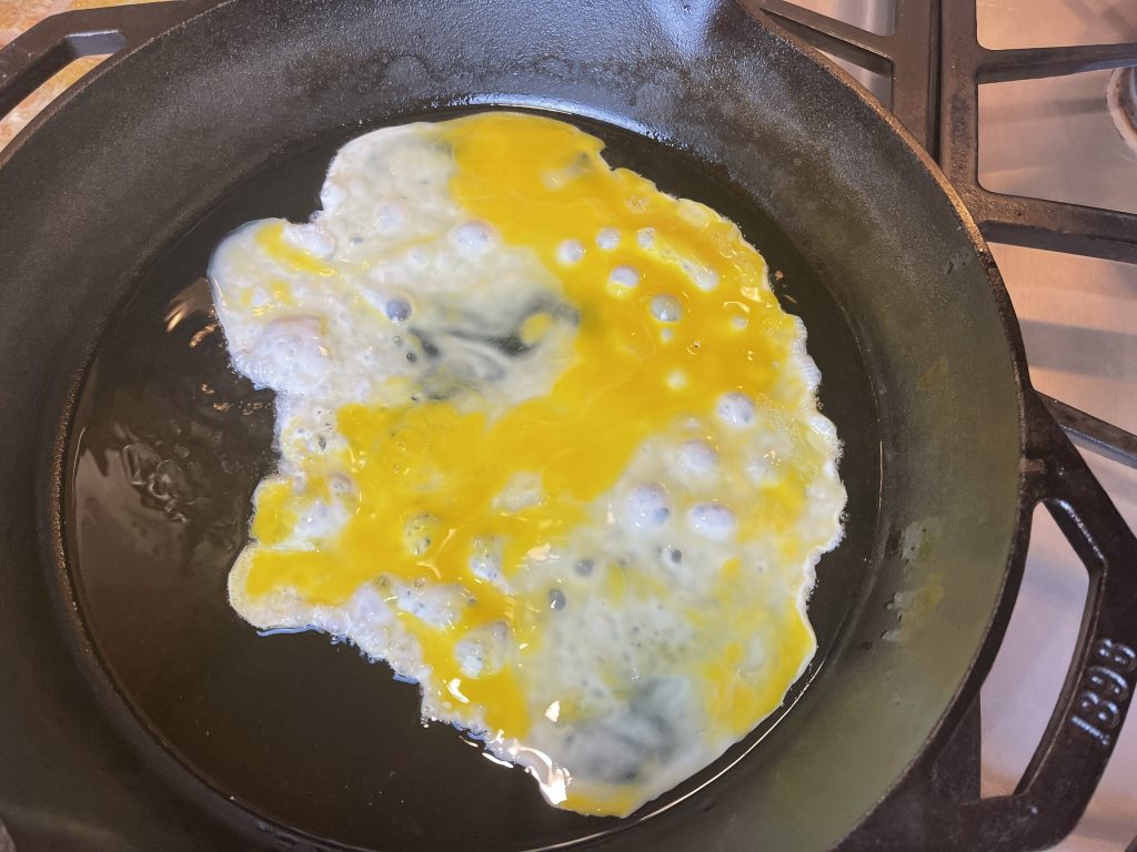 add egg to the pan