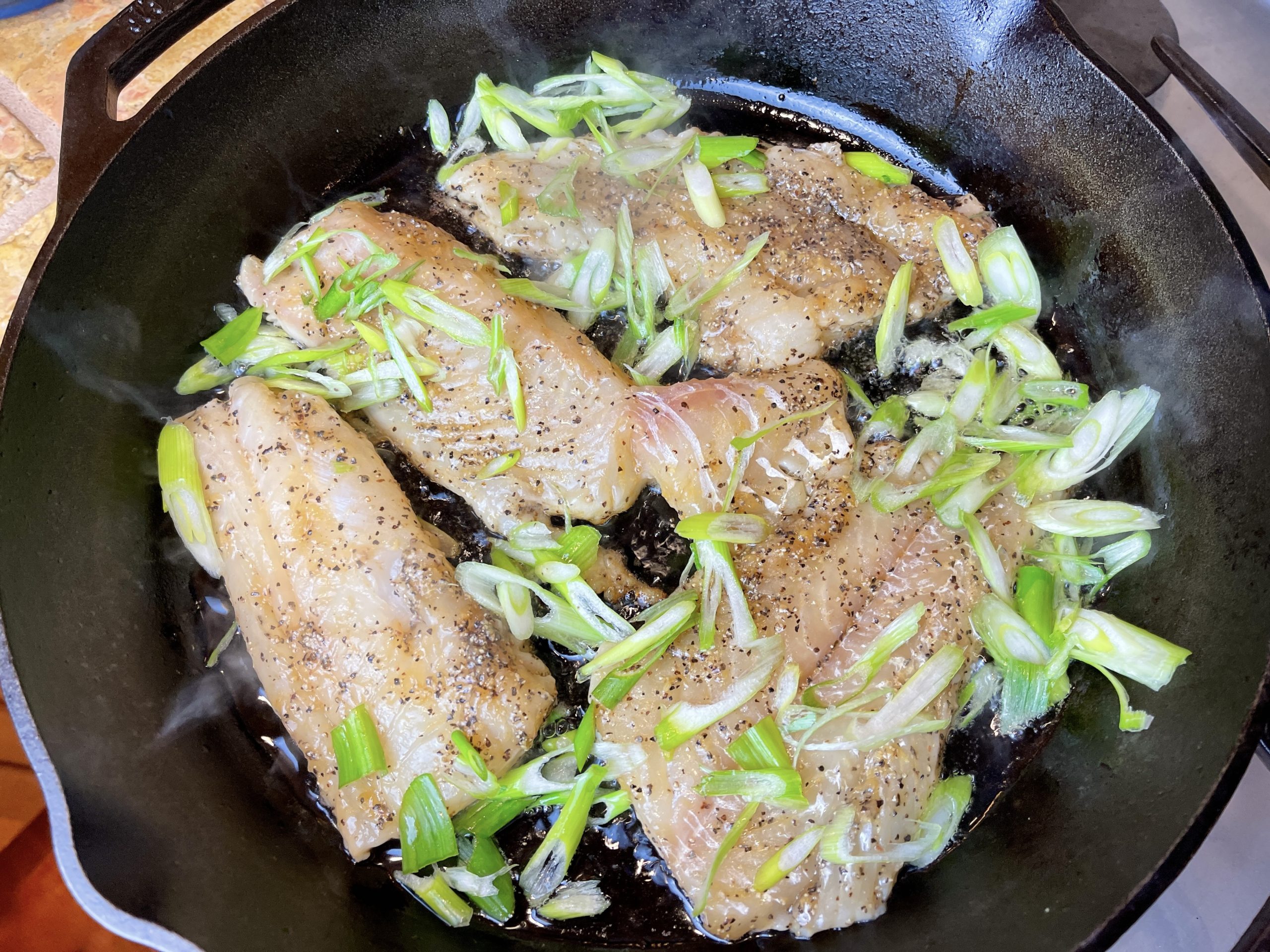 Salt & Pepper Fish with Scallion Rice – GF Chow