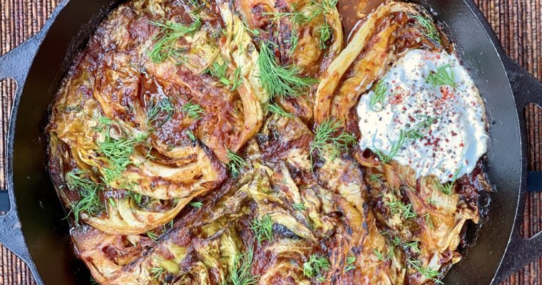 Caramelized Cabbage with Spiced Tomato Gravy