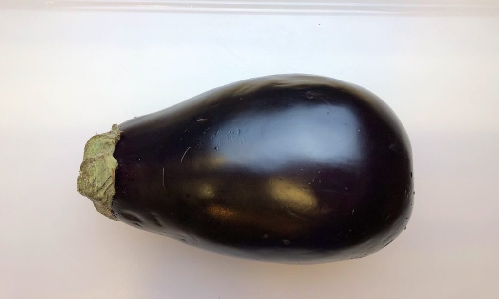 Buy an eggplant that's deep purple in color and with no blemishes