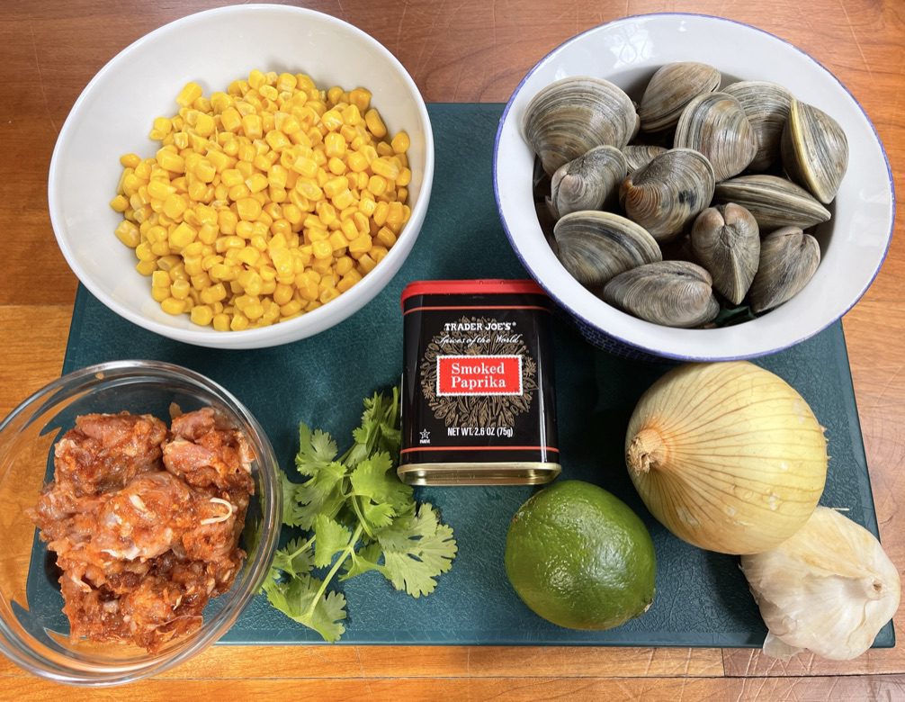 Dairy-Free Corn Chowder with Clams and Chorizo Recipe