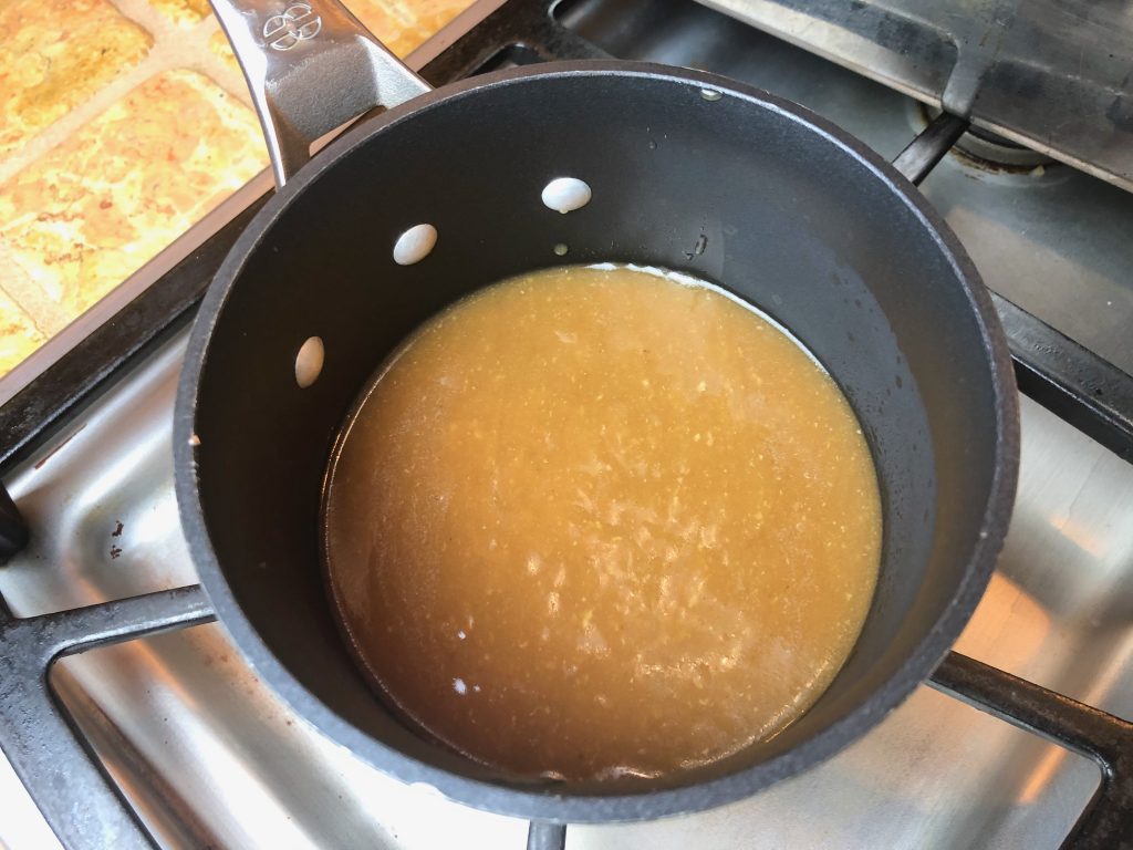 Set gravy aside in the saucepan until ready to reheat before serving.