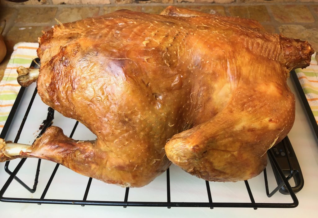 Remove turkey from the roasting pan