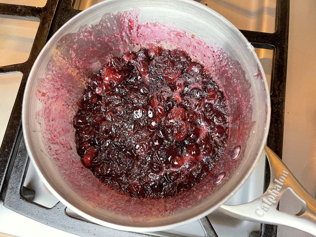 allow cranberries to cool for 5 minutes