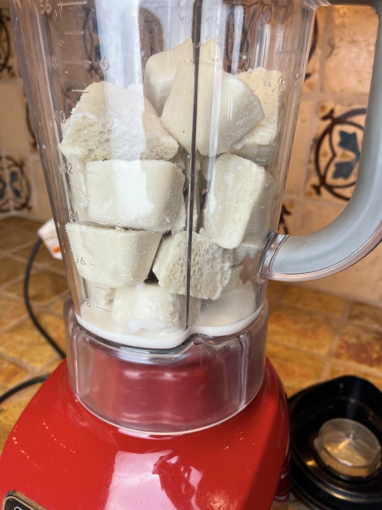 Place frozen tahini cubes into the blender