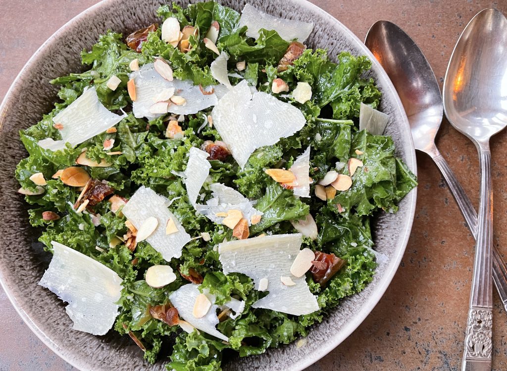 Kale Salad with Dates, Parmesan and Almonds