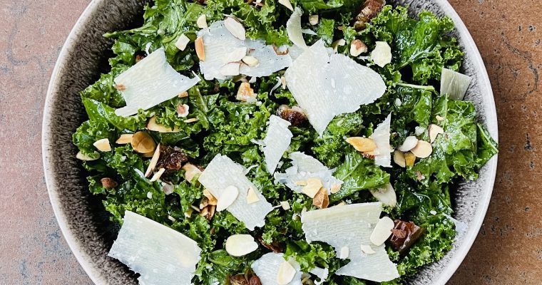Kale Salad with Dates, Parmesan, and Almonds