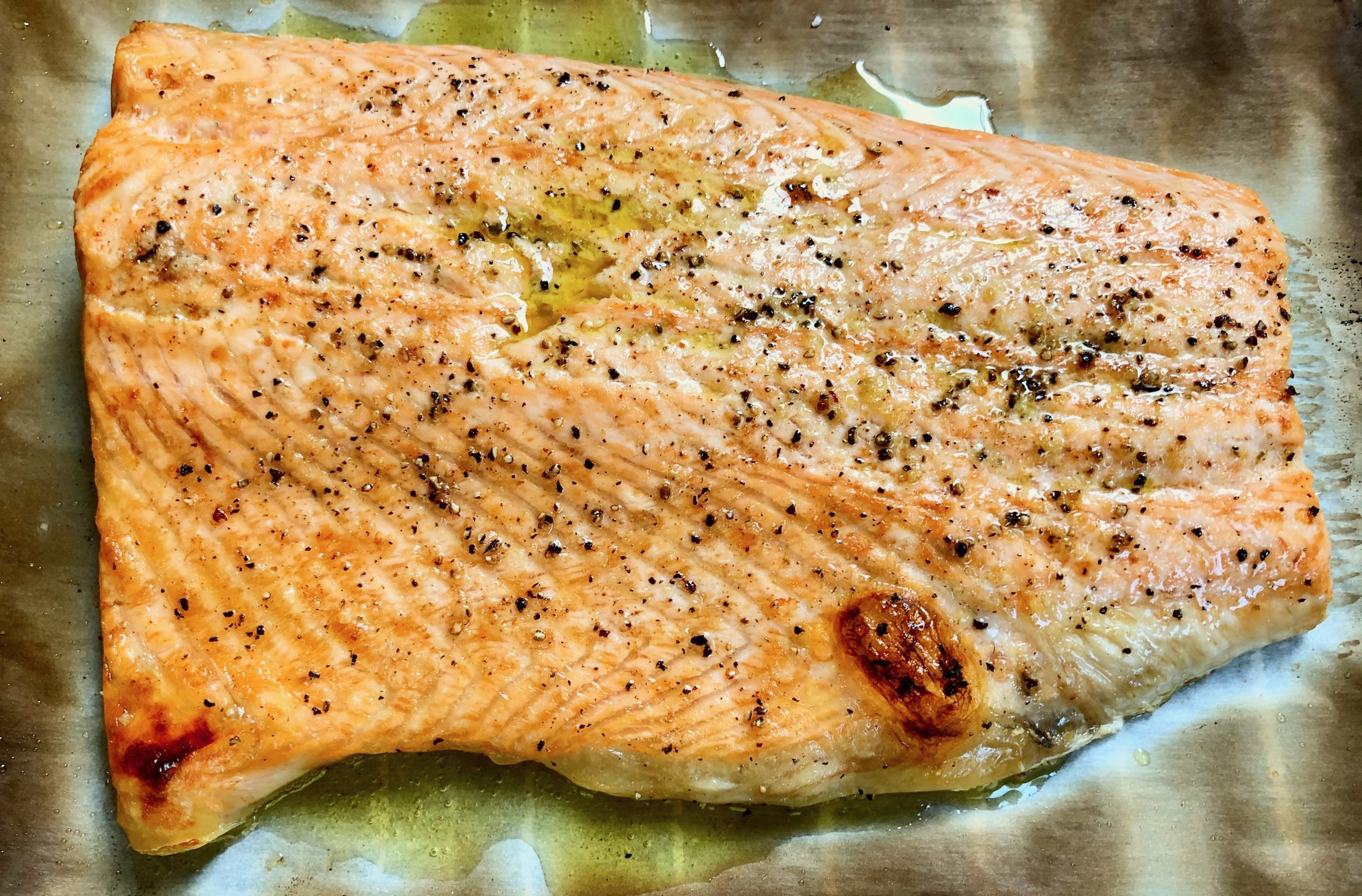 broil salmon for 8-10 mins