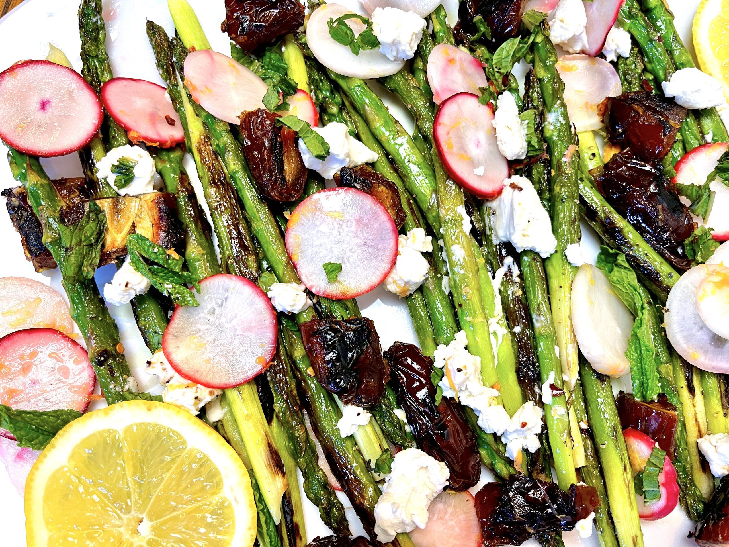 Charred Asparagus and Dates