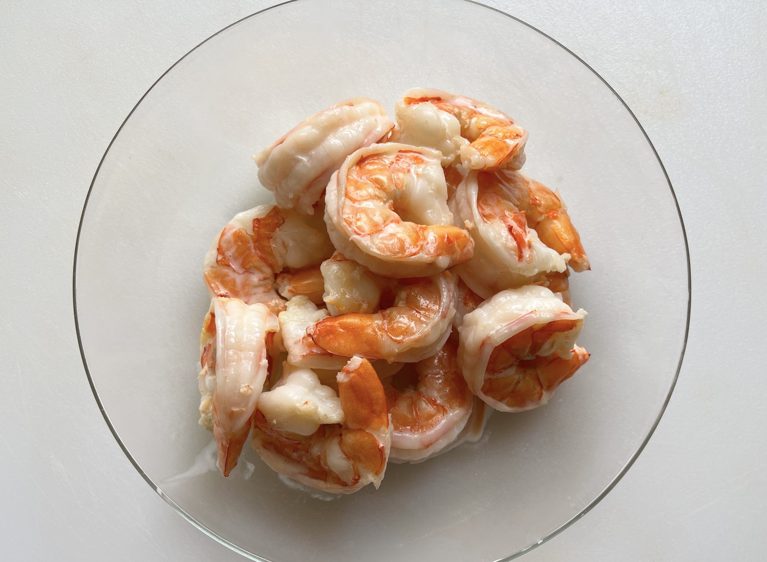 remove shrimp from the pan and allow to cool